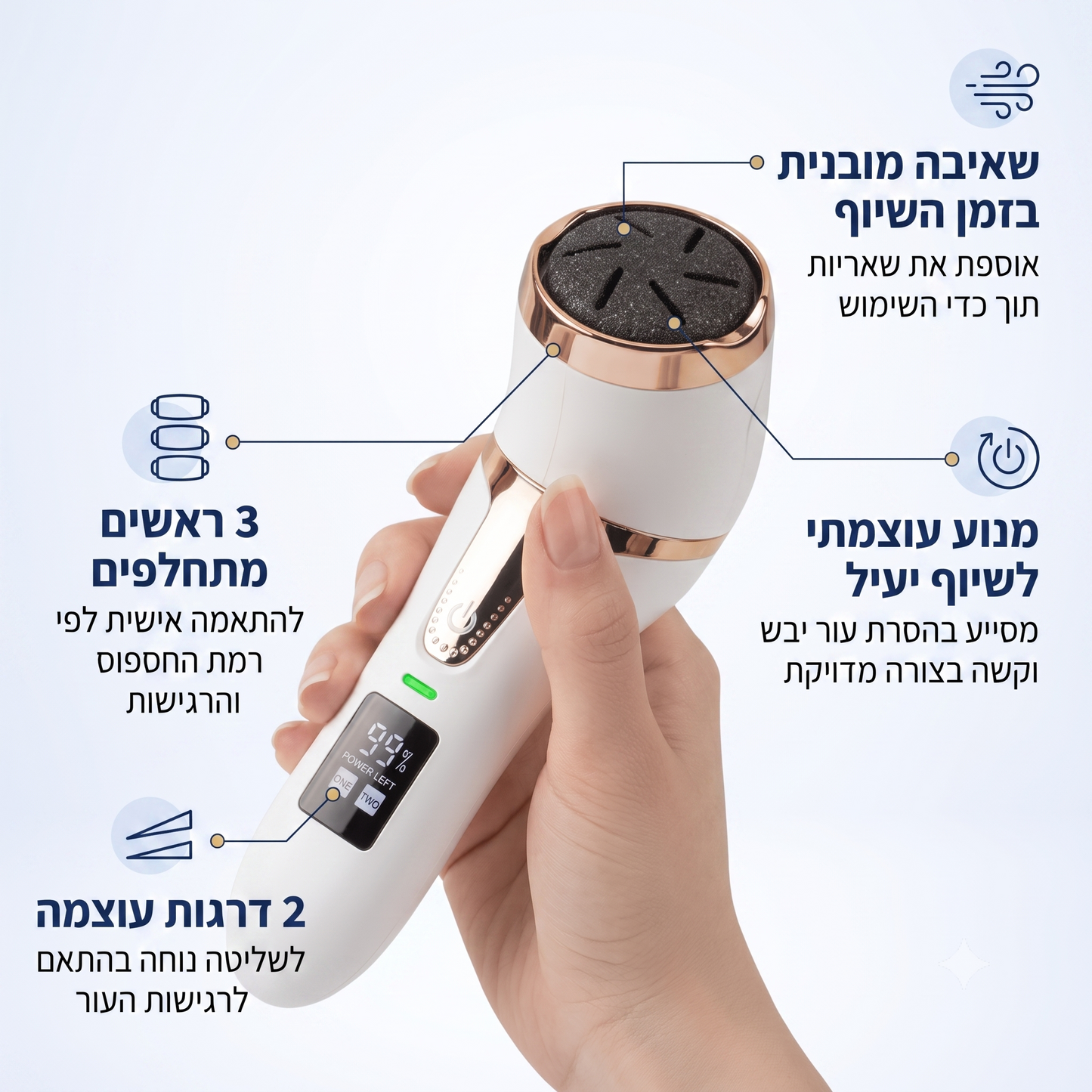 SoftFeet PLUS מכשיר פדיקור מקצועי עם שאיבה מובנית
